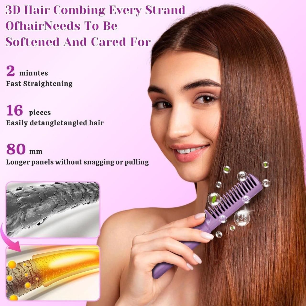 Salon-Style Hair Straightening Comb | Smooth & Frizz-Free
